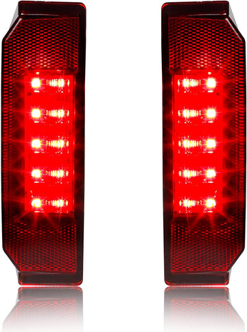 QUASCO UTV Brake Tail Lights Red Lens LED Taillights Compatible with Polaris Ranger 570 900 1000 4000G 4000D, Brutus 2013-2016, Replace OEM # 2412774